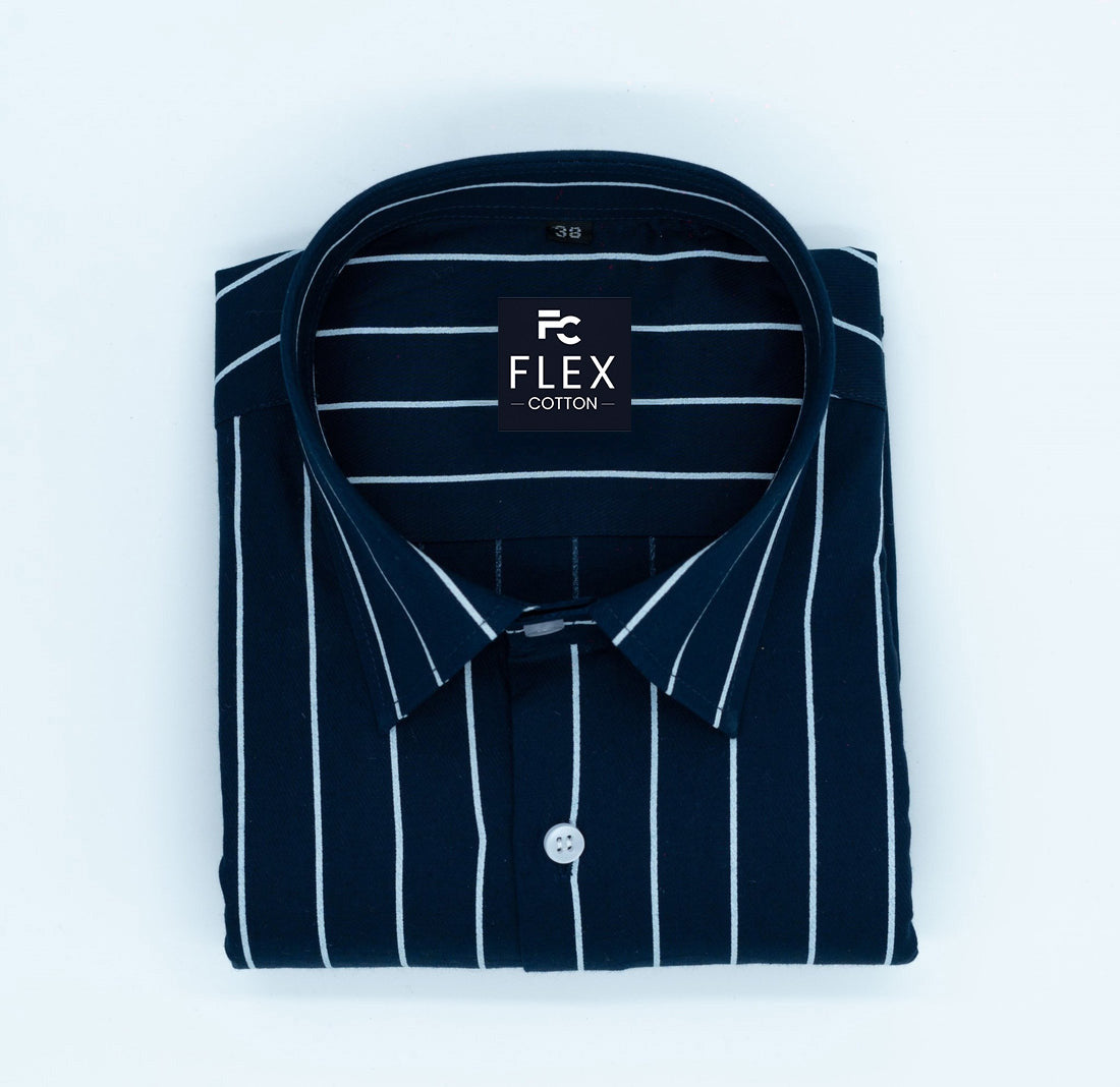 Navy Color Pure Cotton Lining Shirt For Men