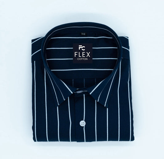 Navy Color Pure Cotton Lining Shirt For Men