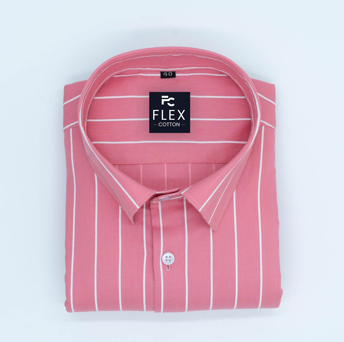 Pink Color Pure Cotton Lining Shirt For Men