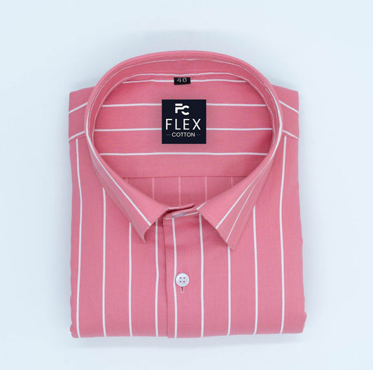 Pink Color Pure Cotton Lining Shirt For Men