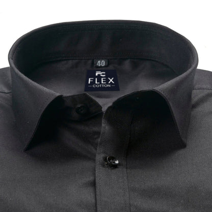 Black Color Satin Mercerised Cotton Shirts For Men