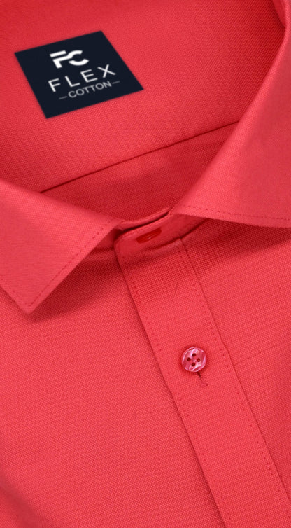 Bright Red Color Rich Cotton Formal Shirt For Mens