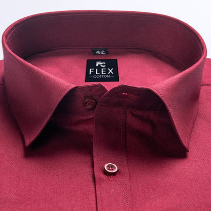 Cardinal Red Color Satin Mercerised Cotton Shirts For Men