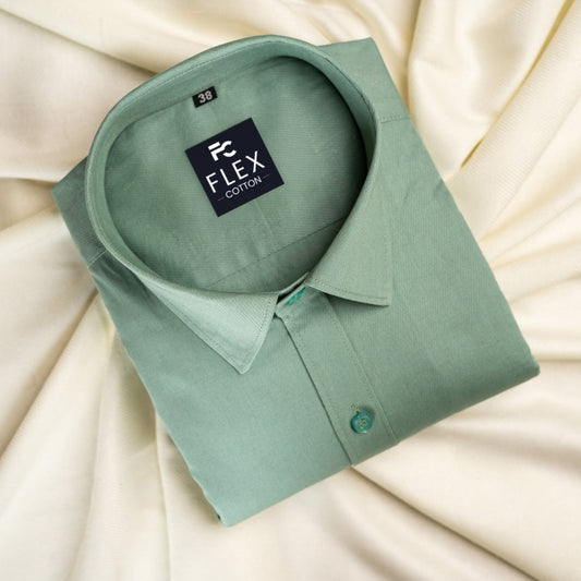 Mint Color Satin Mecerised Cotton Shirt For Men