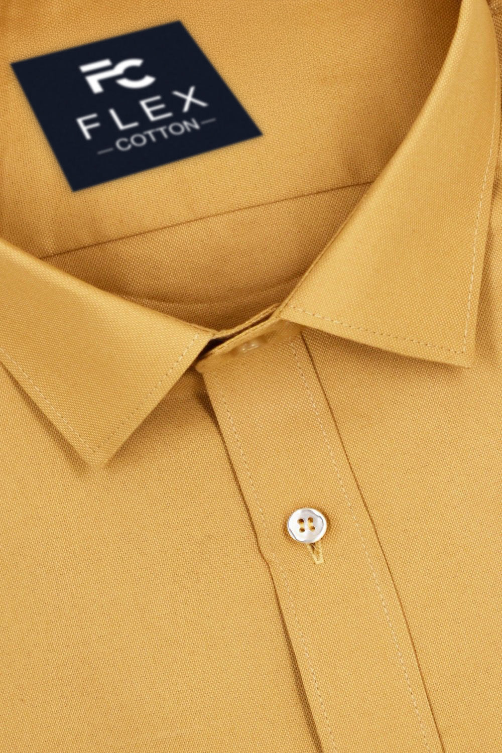 Golden Color Rich Cotton Formal Shirt For Mens