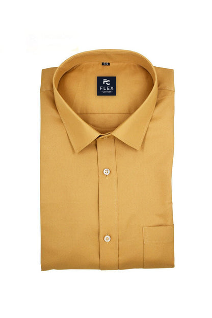 Golden Color Rich Cotton Formal Shirt For Mens