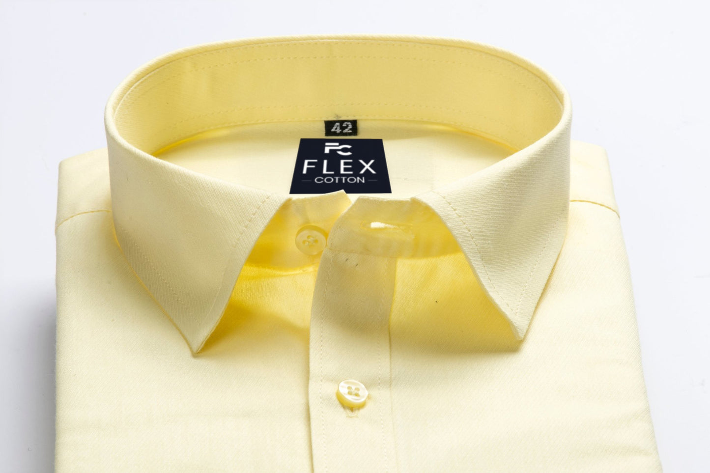 Yellow Color Satin Mecerised Cotton Shirt For Men