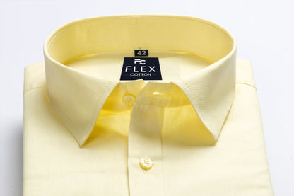 Yellow Color Satin Mecerised Cotton Shirt For Men
