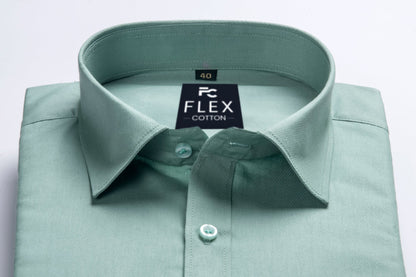 Mint Color Satin Mecerised Cotton Shirt For Men