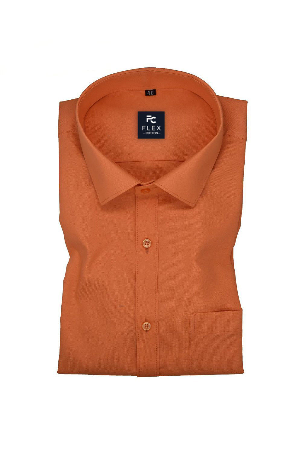 Orange Color Rich Cotton Formal Shirt For Mens