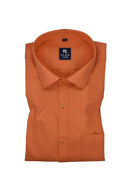 Orange Color Rich Cotton Formal Shirt For Mens