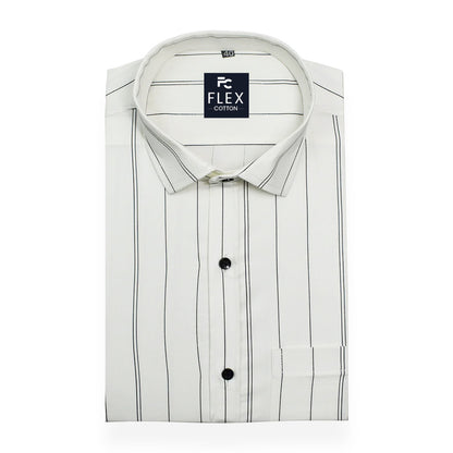 White Color 100%Lining Cotton Shirt For Men's