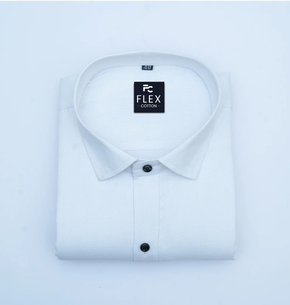 White Color Mercerised Cotton Shirt For Men